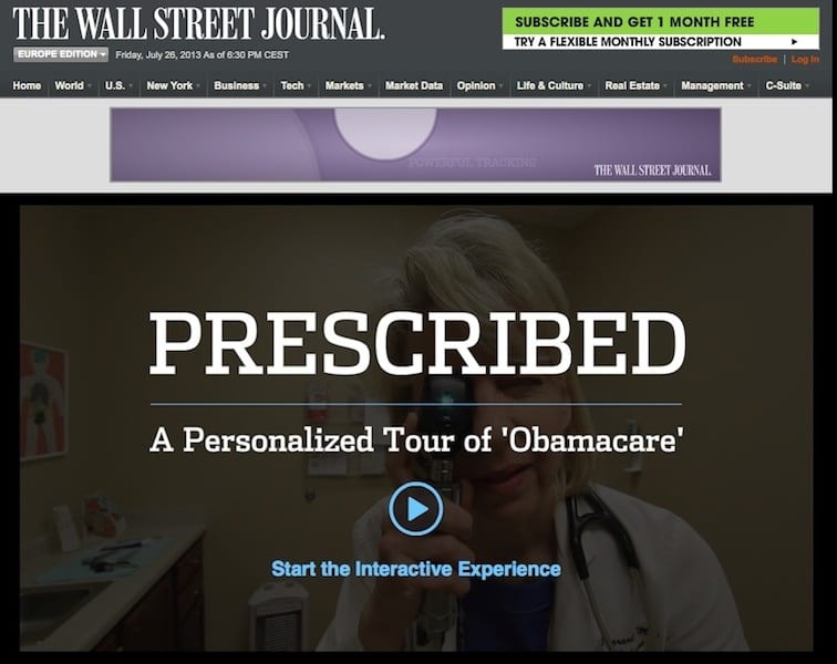 The Wall Street Journal Screenshot - Obamacare