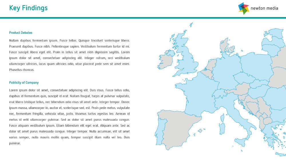 Mapa Evropy mockup Newton Media